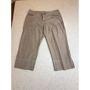 PURE COLOR CAPRI STRIPED 100% COTTON PANTS WOMENS SIZE 28" WAIST